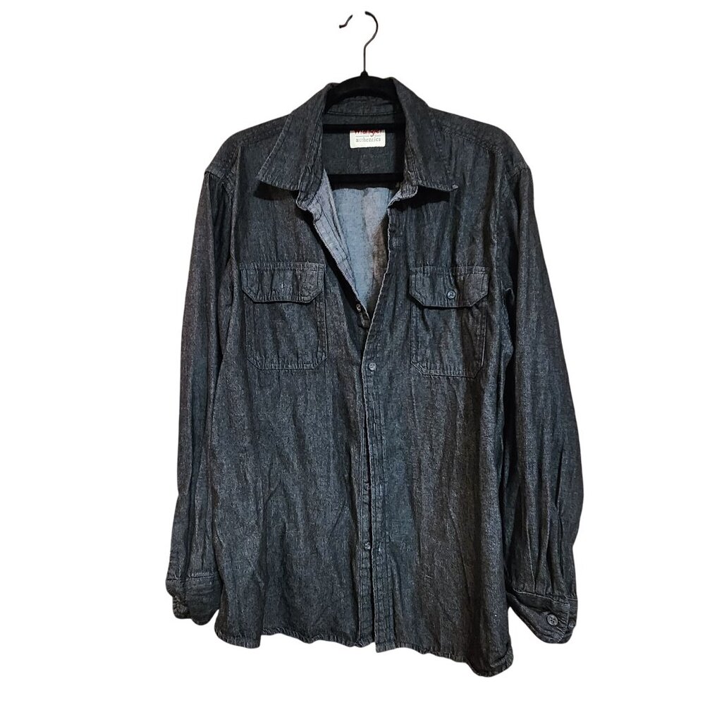 Wrangler Authentics Womens Denim Button-Down Shirt V/G